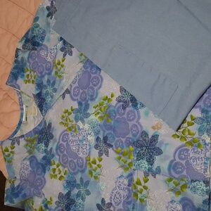 SB Scrubs Set  - Blue and Green Floral
